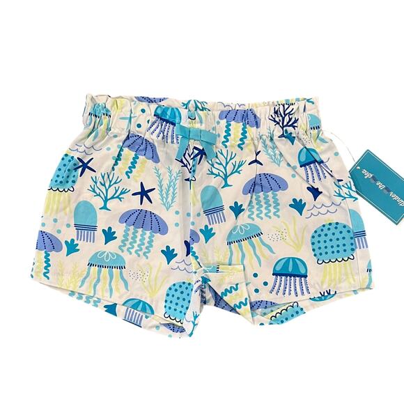 NWT Gymboree Applique Starfish Top, Jellyfish Shorts & Hair Clip - Picture 6 of 12